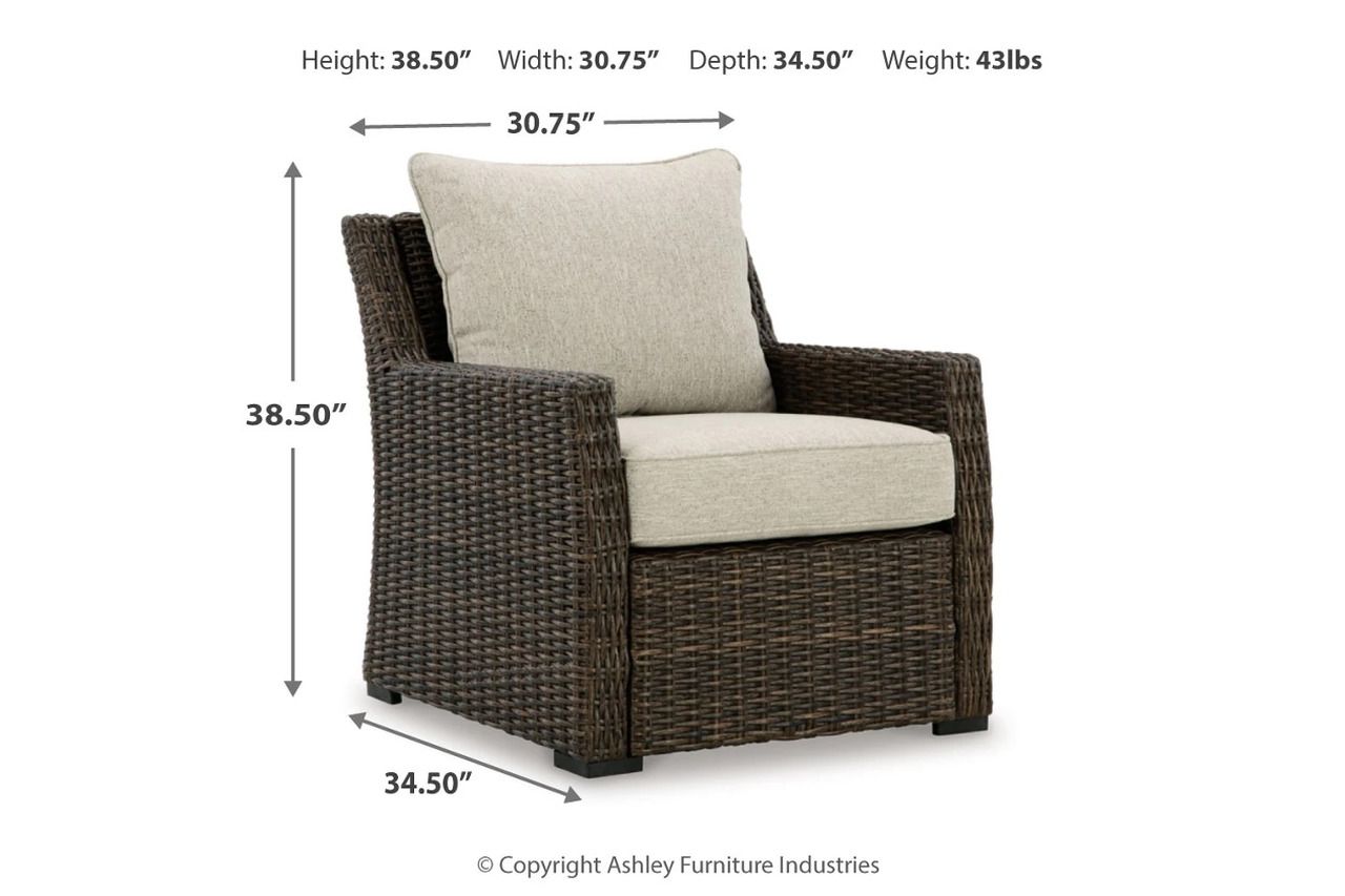 Brook Ranch Outdoor Sofa Sectional Conversation Set In Brown P465P2