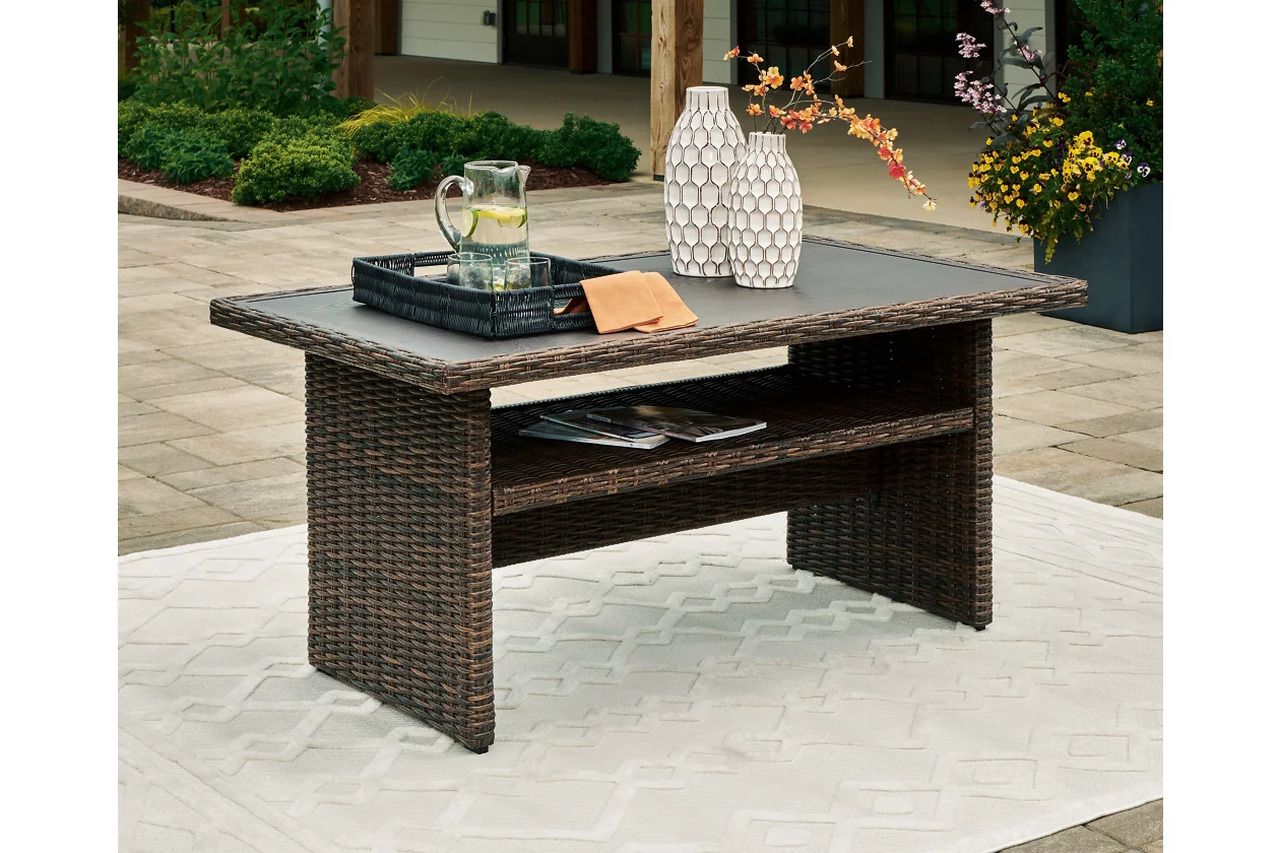 Brook Ranch Outdoor Sofa Sectional Conversation Set In Brown P465P2