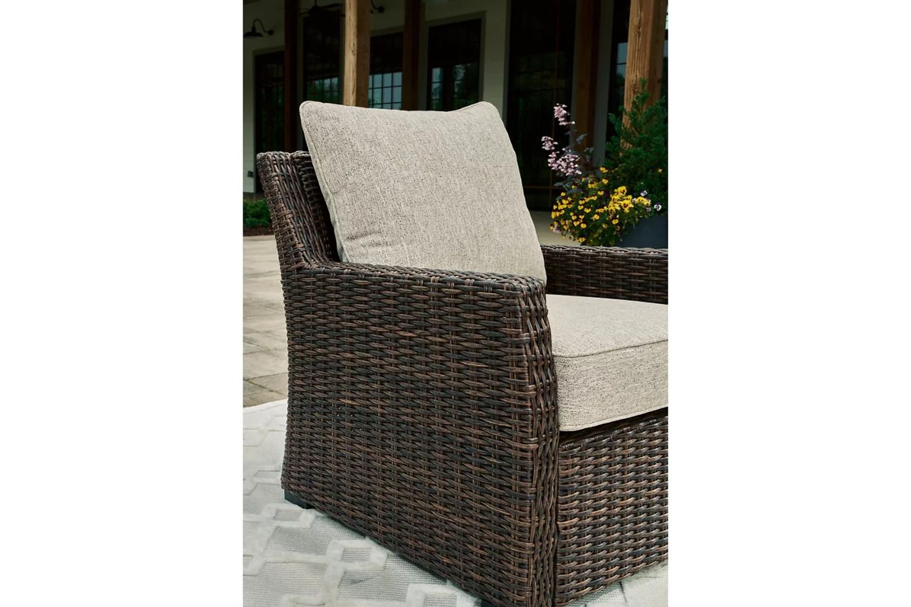 Brook Ranch Outdoor Sofa Sectional Conversation Set In Brown P465P2