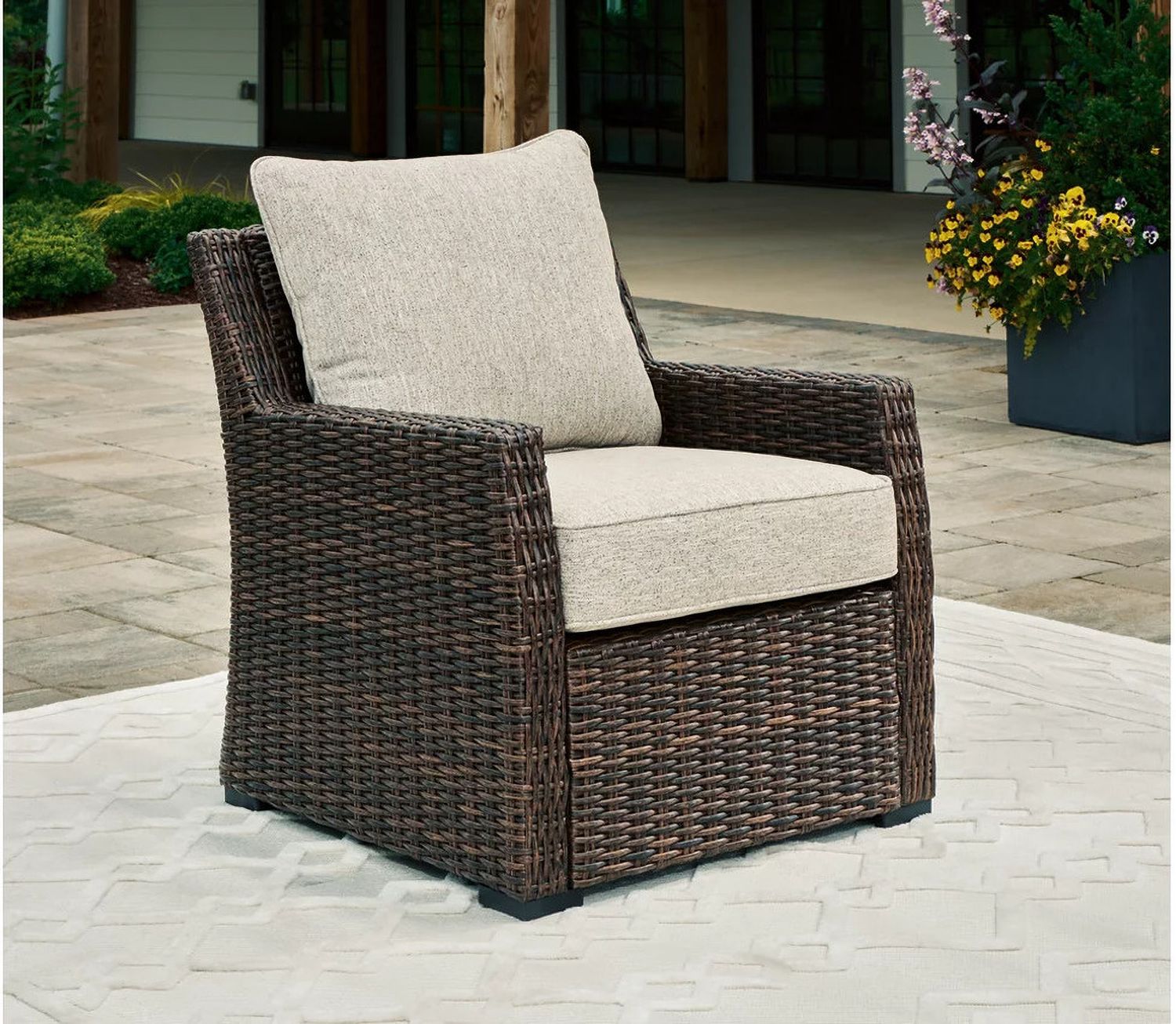 Brook Ranch Outdoor Sofa Sectional Conversation Set In Brown P465P2