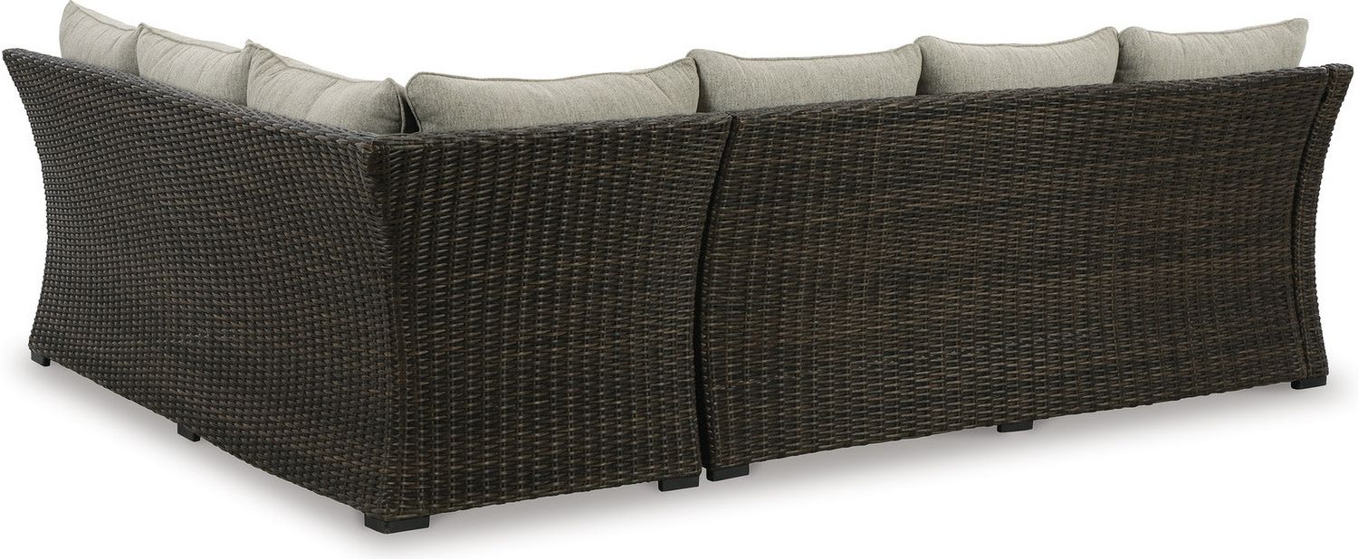 Brook Ranch Outdoor Sofa Sectional Conversation Set In Brown P465P2