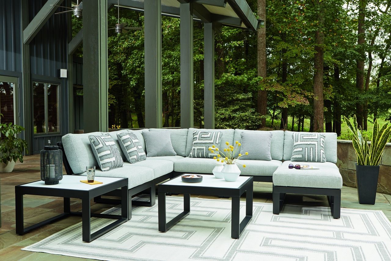 Beachloft Outdoor Coffee Table In Black and Gray P490708