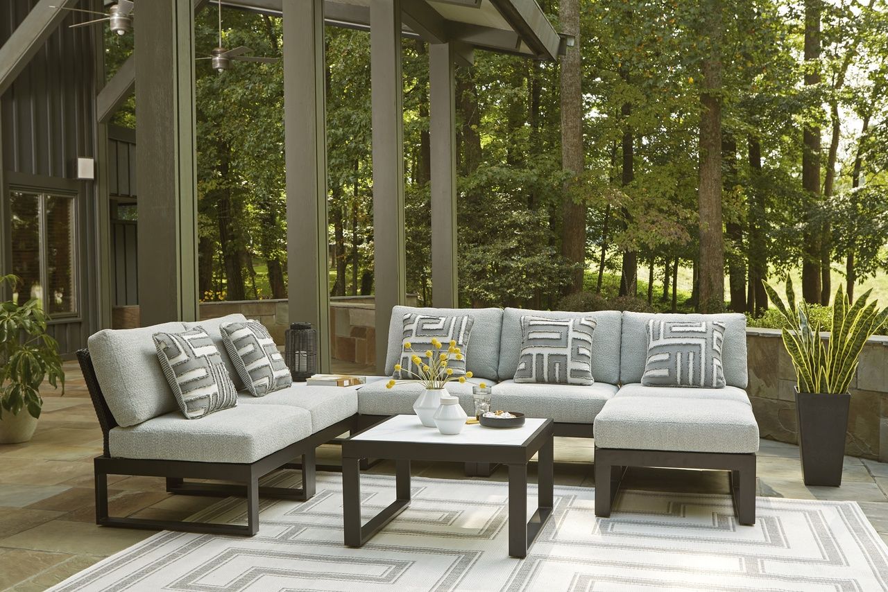 Beachloft Outdoor Coffee Table In Black and Gray P490708