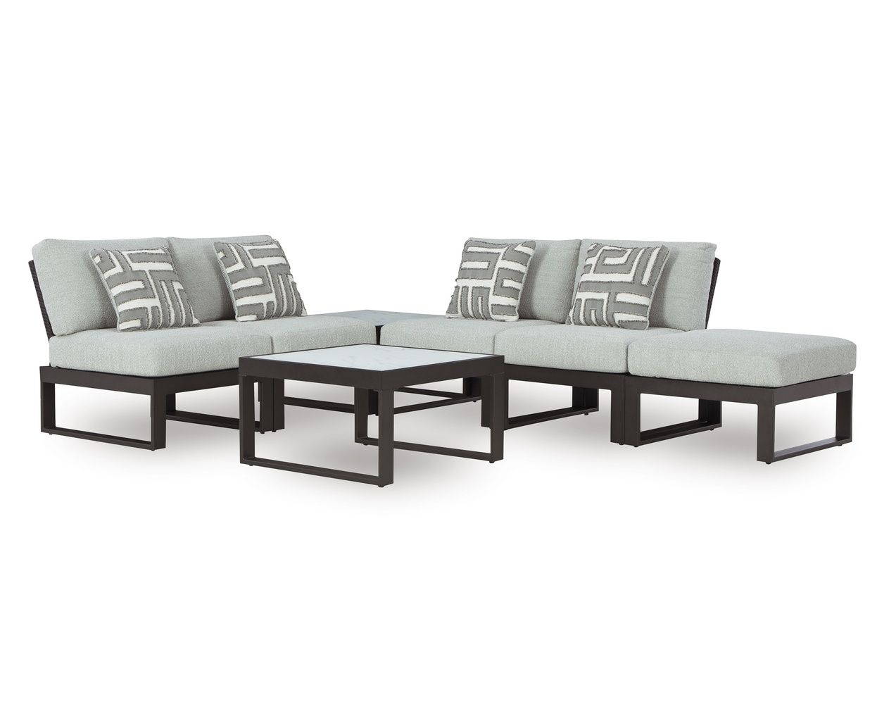 Beachloft Outdoor Coffee Table In Black and Gray P490708