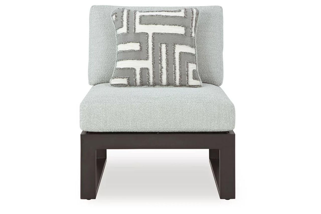 Beachloft Outdoor Armless Chair with Cushion In Black and Gray P490846