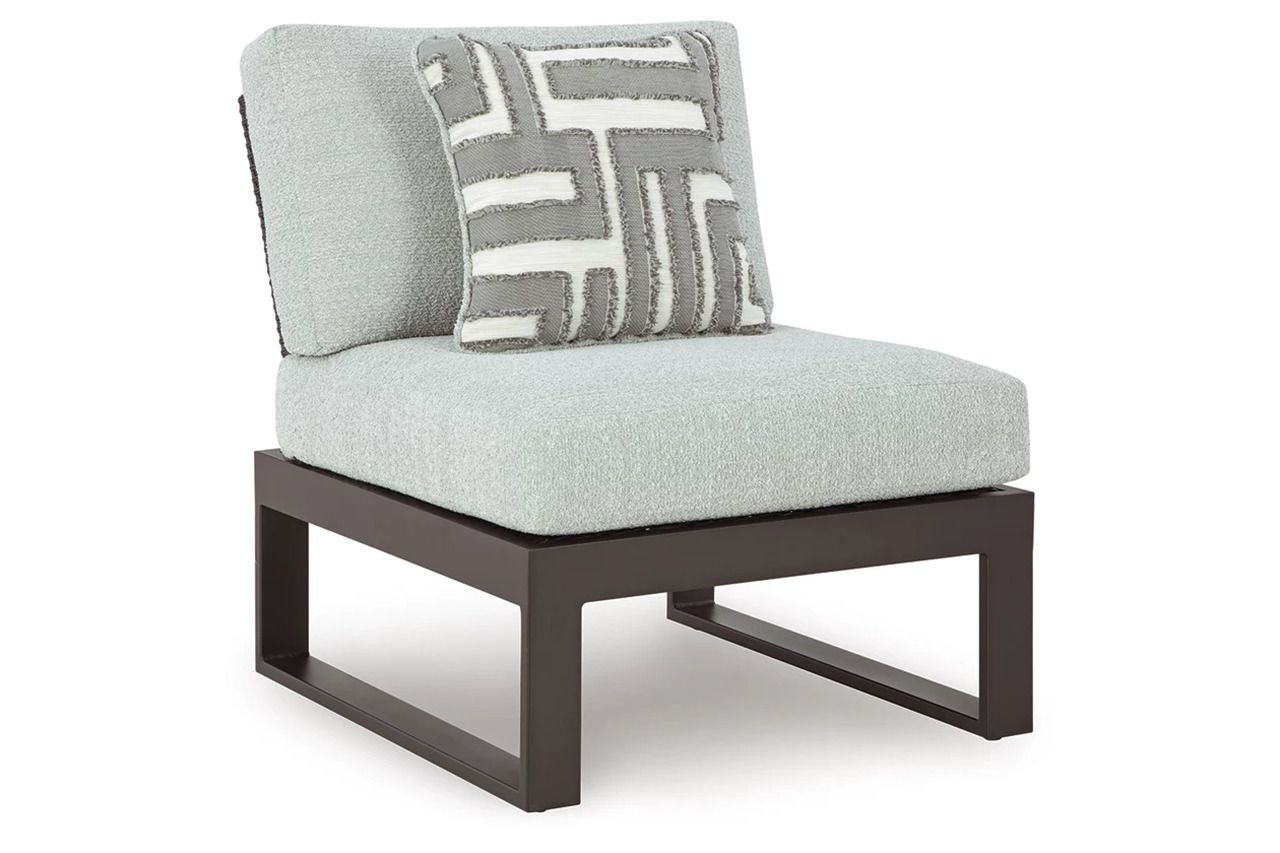 Beachloft Outdoor Armless Chair with Cushion In Black and Gray P490846