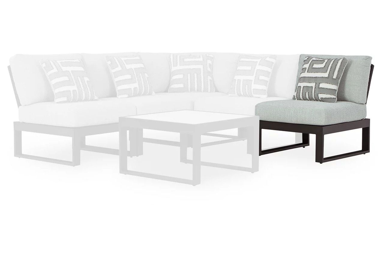 Beachloft Outdoor Armless Chair with Cushion In Black and Gray P490846