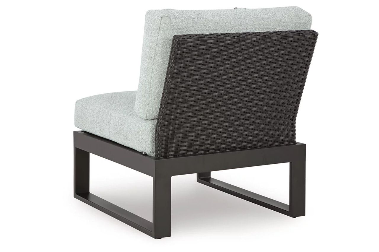 Beachloft Outdoor Armless Chair with Cushion In Black and Gray P490846