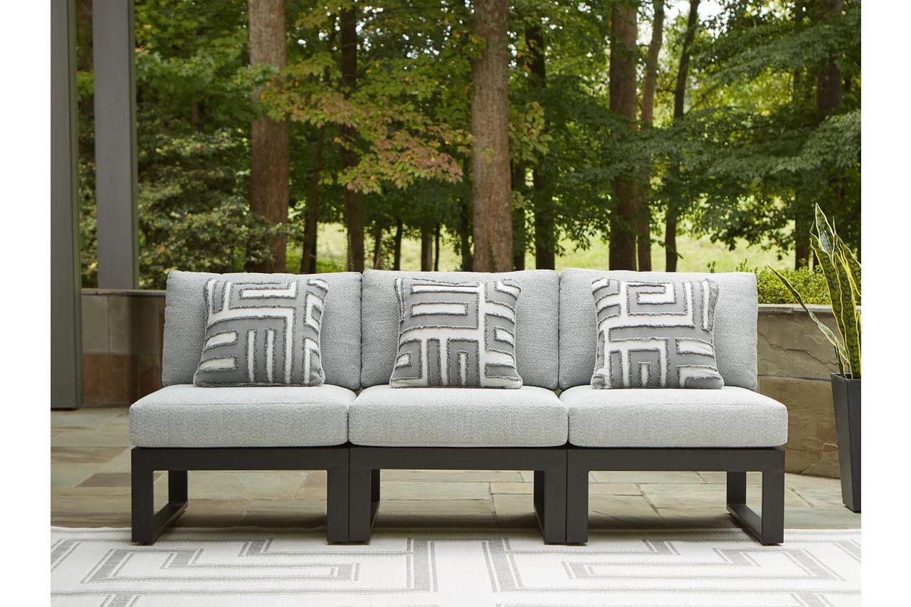 Beachloft 3-Piece Outdoor Sectional In Black and Gray P490P6