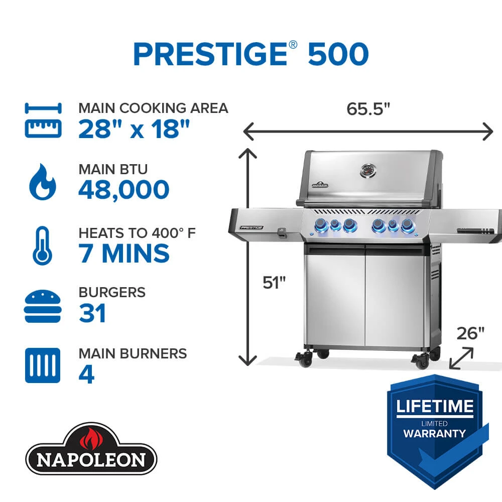 Prestige® 500 RSIB with Infrared Side and Rear Burner P500VRSIBPSS