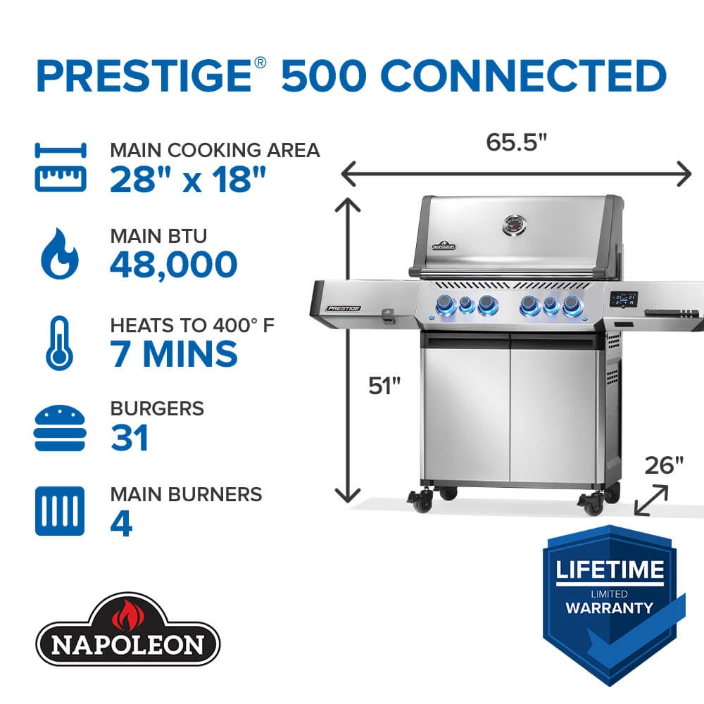 Prestige® 500 Connected RSIB with Infrared Side and Rear Burner P500VXRSIBNSS