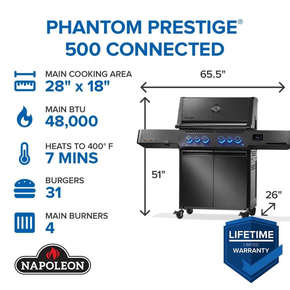Phantom Prestige® 500 Connected RSIB with Infrared Side and Rear Burner P500VXRSIBPKPHM