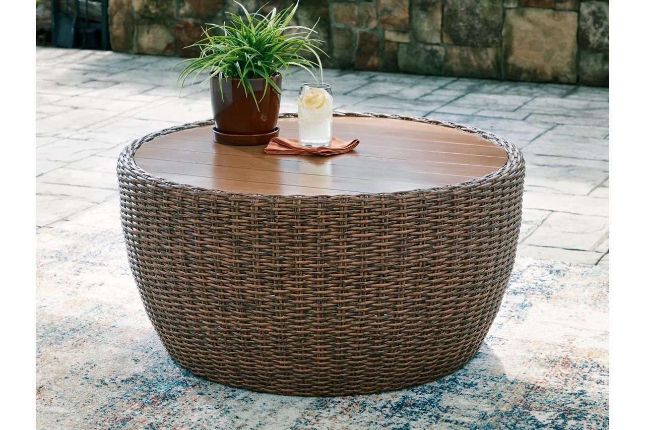 Cardiff Beach Outdoor Coffee Table In Beige P503708