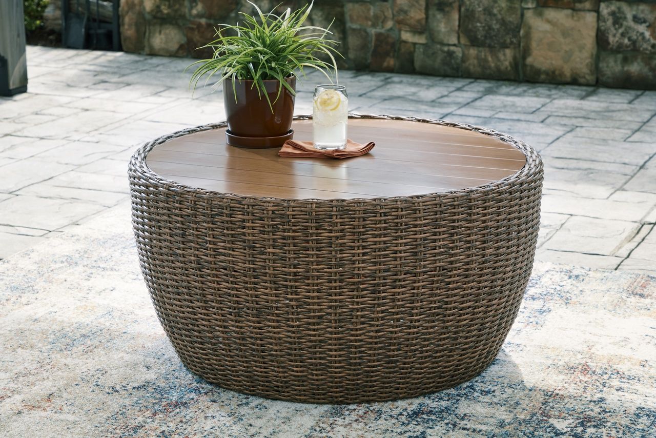 Cardiff Beach Outdoor Coffee Table In Beige P503708