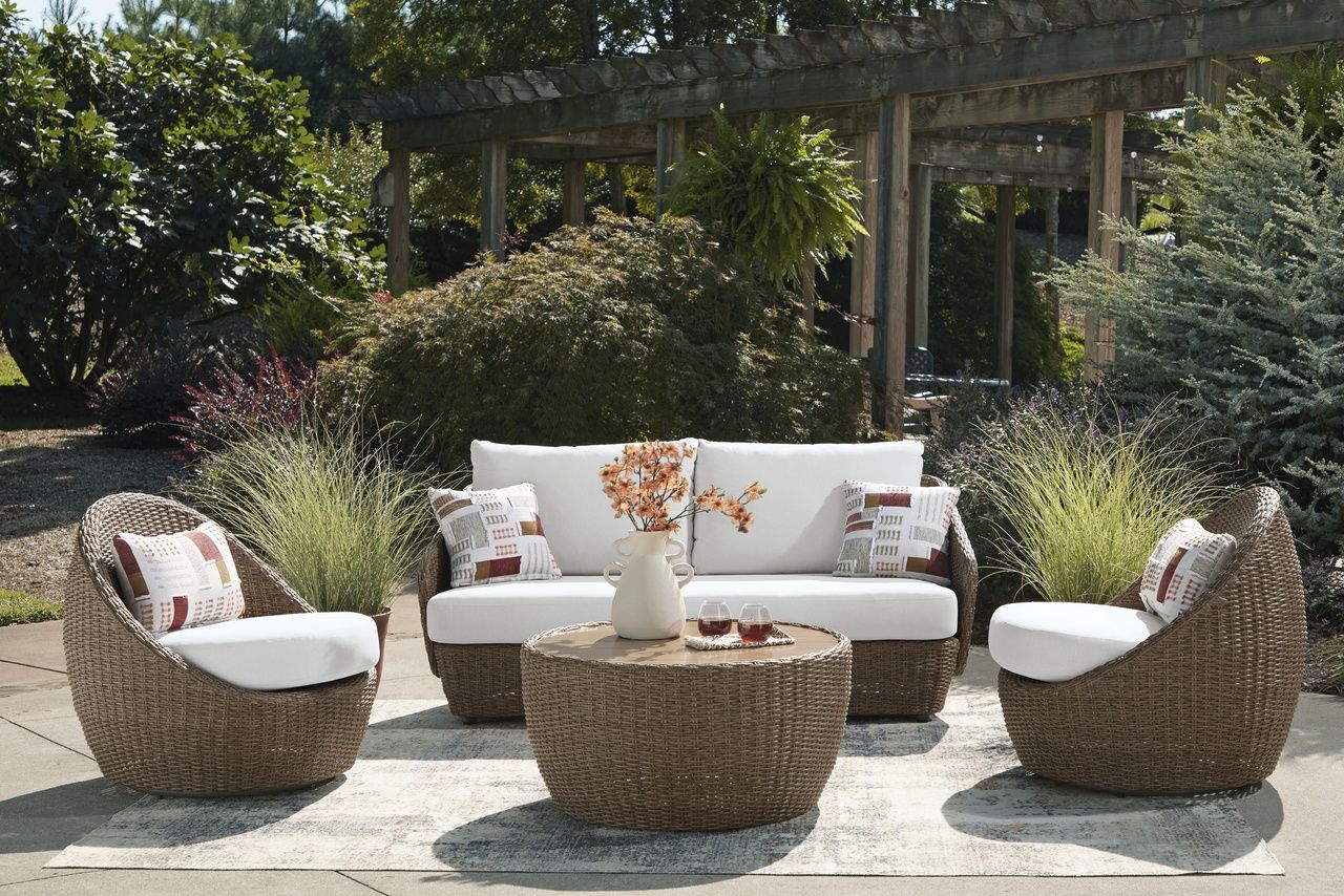 Cardiff Beach Outdoor Coffee Table In Beige P503708