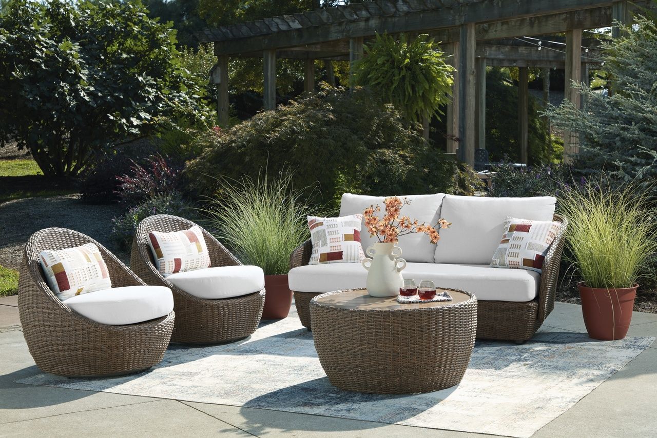 Cardiff Beach Outdoor Coffee Table In Beige P503708