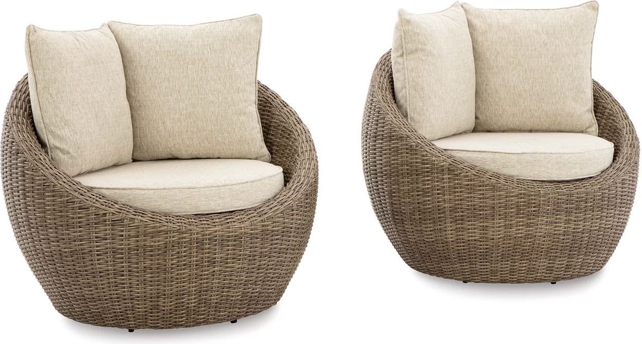 Danson Beige Swivel Lounge W/Cushion Set Of 2 P505821