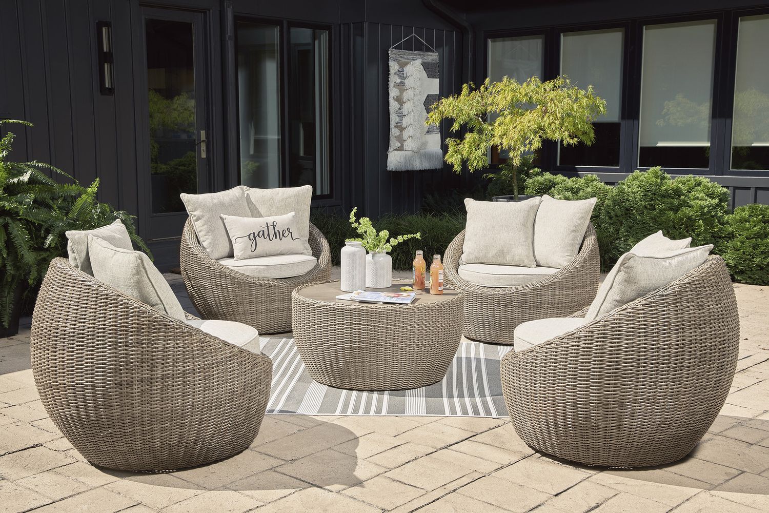 Danson Beige Swivel Lounge W/Cushion Set Of 2 P505821
