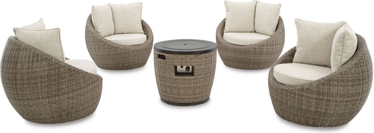 Danson Beige Swivel Lounge W/Cushion Set Of 2 P505821