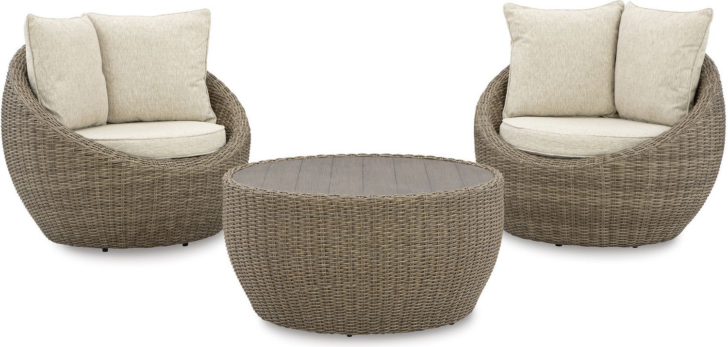 Danson Beige Swivel Lounge W/Cushion Set Of 2 P505821