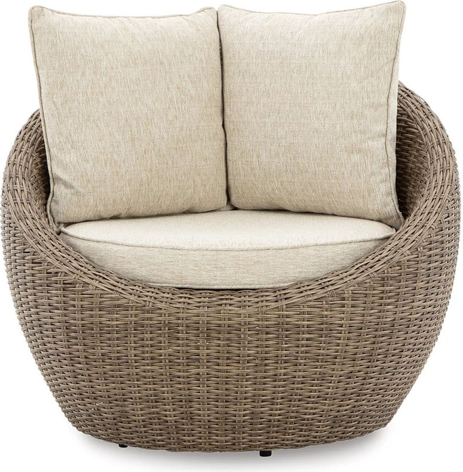 Danson 2 Swivel Lounge Chairs and End Table In Beige P505P1
