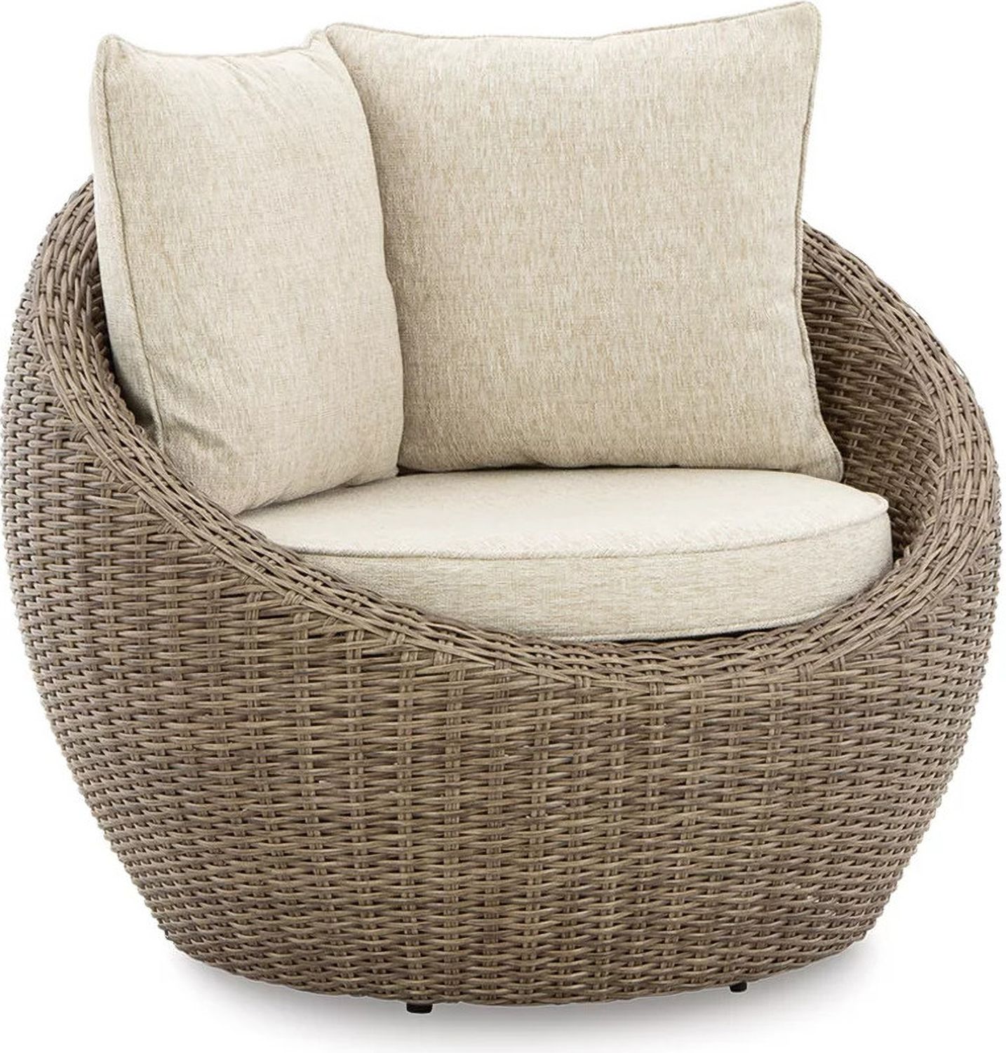 Danson 2 Swivel Lounge Chairs and End Table In Beige P505P1