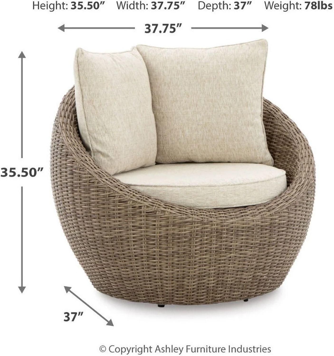 Danson 2 Swivel Lounge Chairs and End Table In Beige P505P1