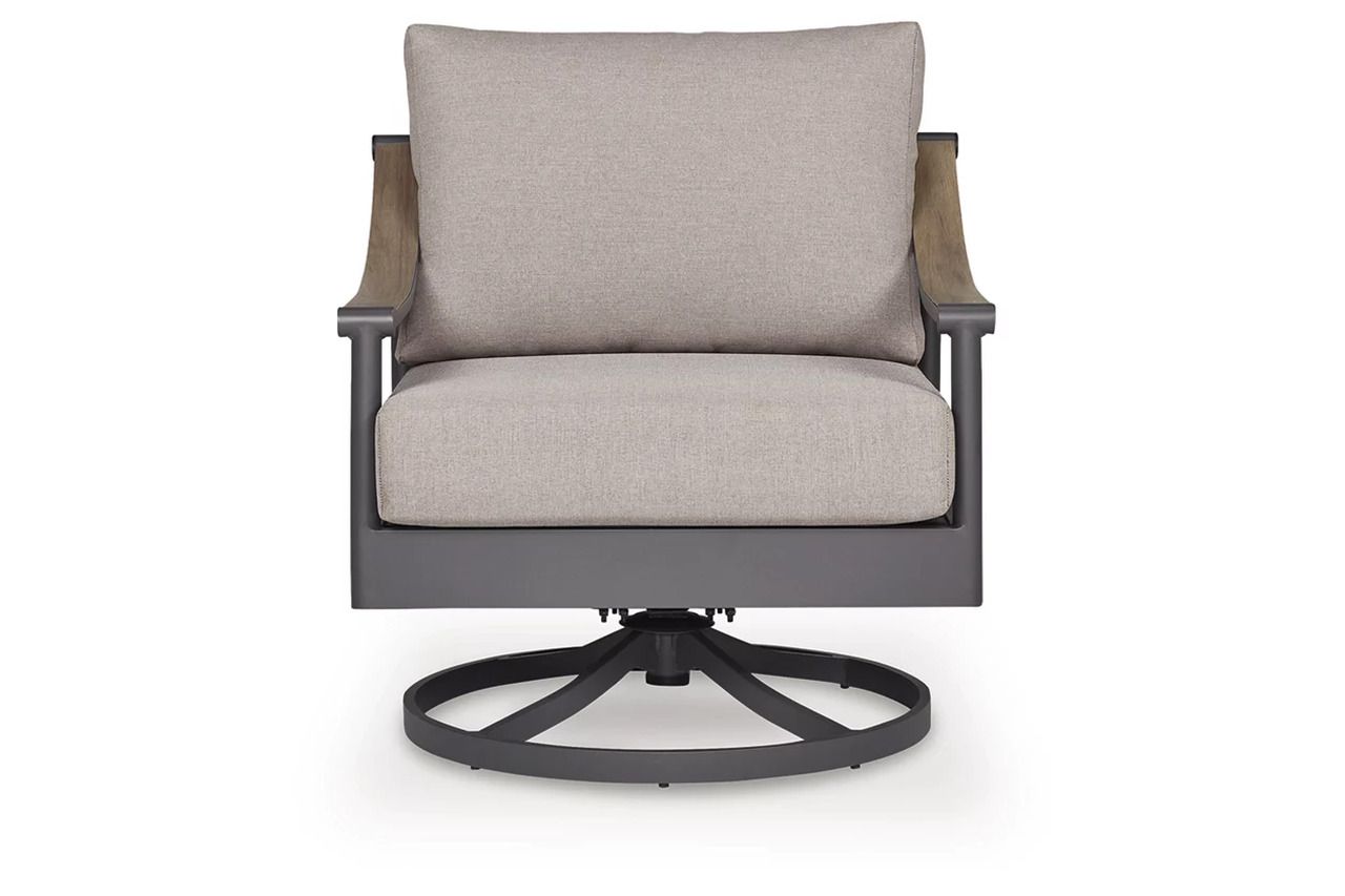 North Island Outdoor Swivel Lounge with Cushion In Gray P510821
