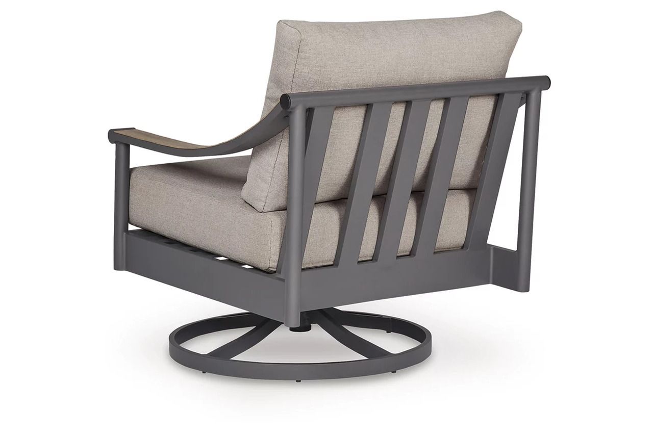 North Island Outdoor Swivel Lounge with Cushion In Gray P510821