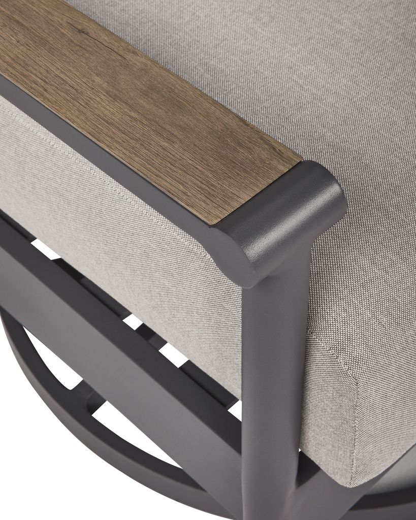 North Island Outdoor Swivel Lounge with Cushion In Gray P510821
