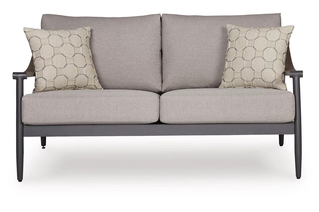 North Island Outdoor Loveseat with Cushion In Gray P510835