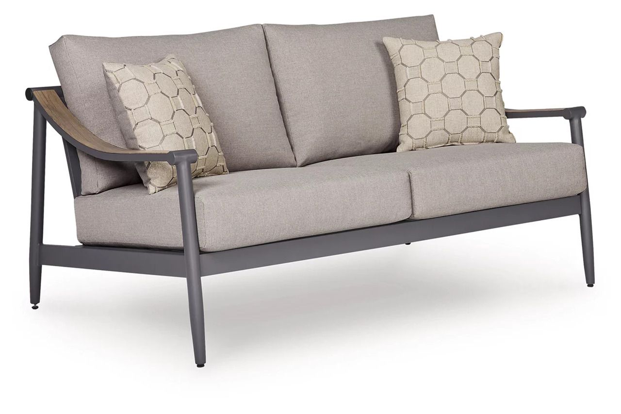 North Island Outdoor Loveseat with Cushion In Gray P510835