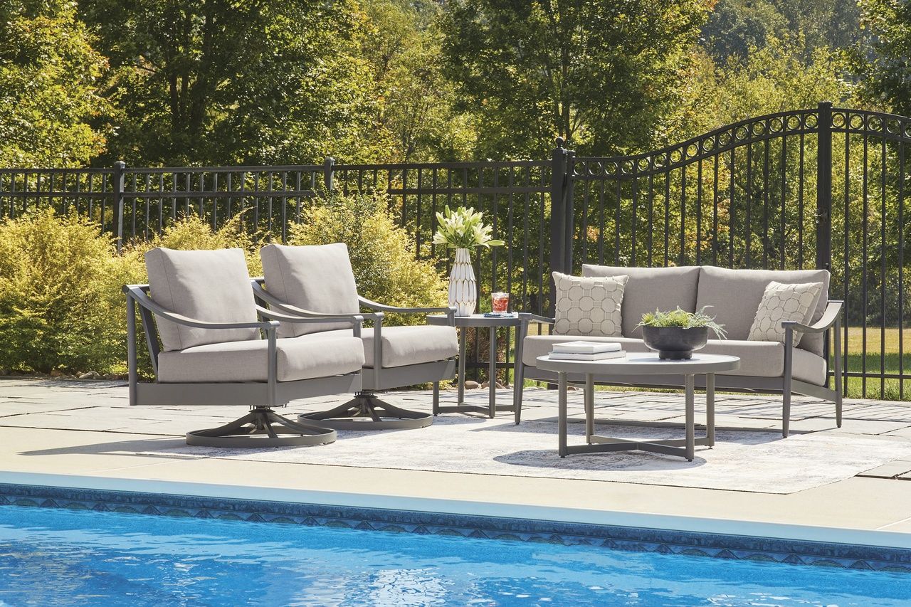 North Island Outdoor Loveseat with Cushion In Gray P510835