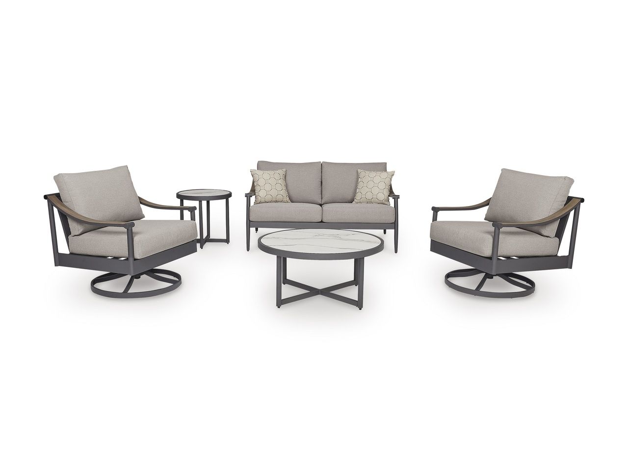 North Island Outdoor Loveseat with Cushion In Gray P510835