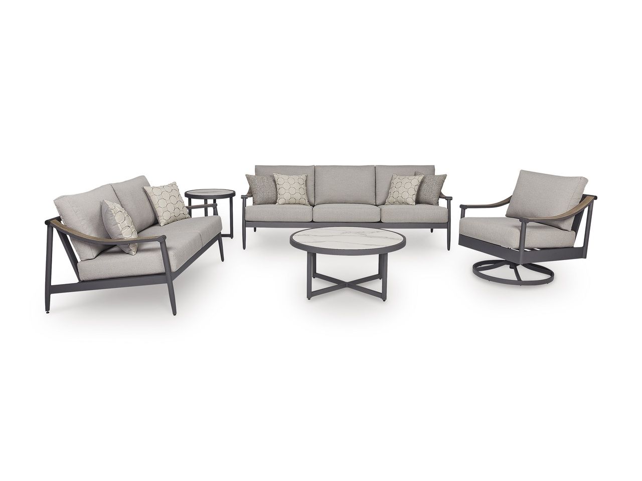 North Island Outdoor Sofa with Cushion In Gray P510838