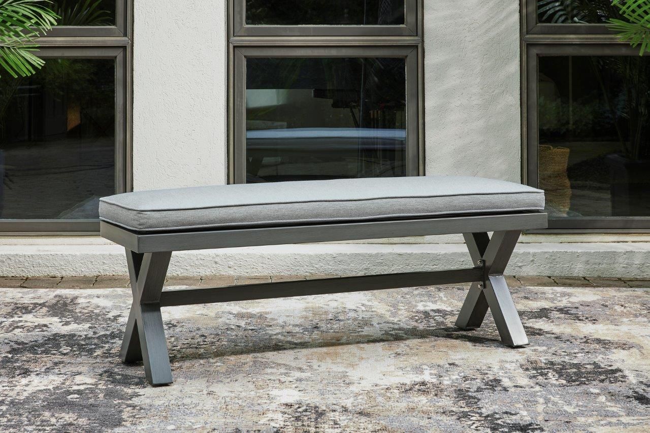 Elite Park Gray Bench With Cushion P518600