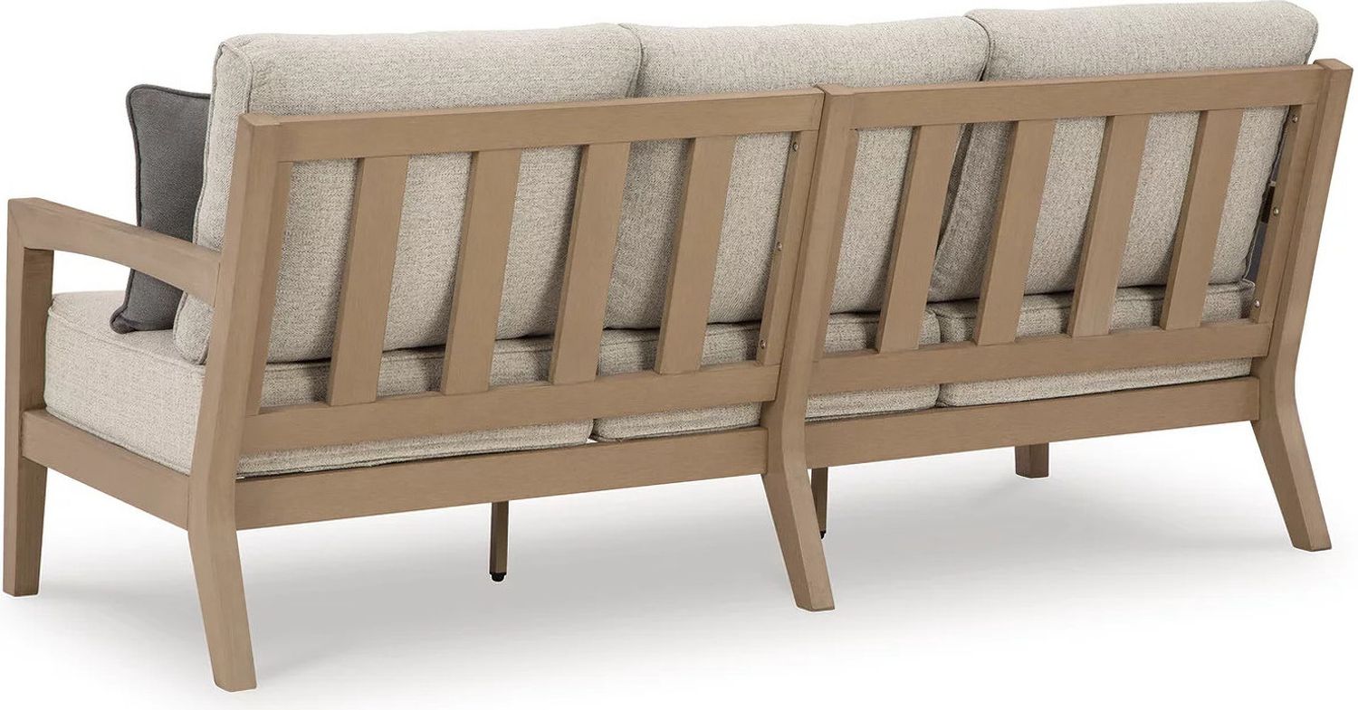 Hallow Creek Driftwood Outdoor Sofa With Cushion P560838
