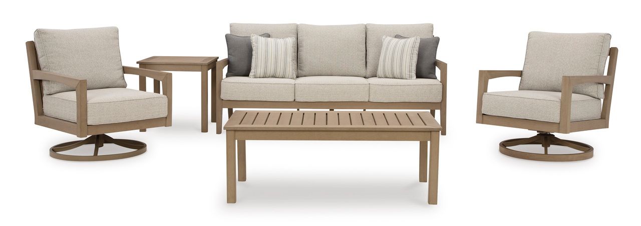 Hallow Creek Driftwood Outdoor Sofa With Cushion P560838