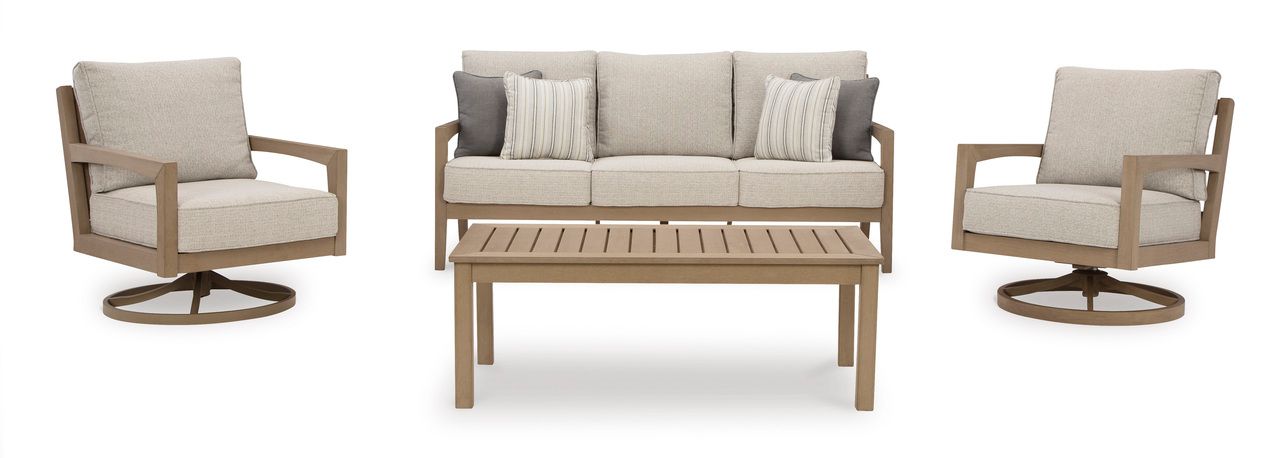 Hallow Creek Driftwood Outdoor Sofa With Cushion P560838
