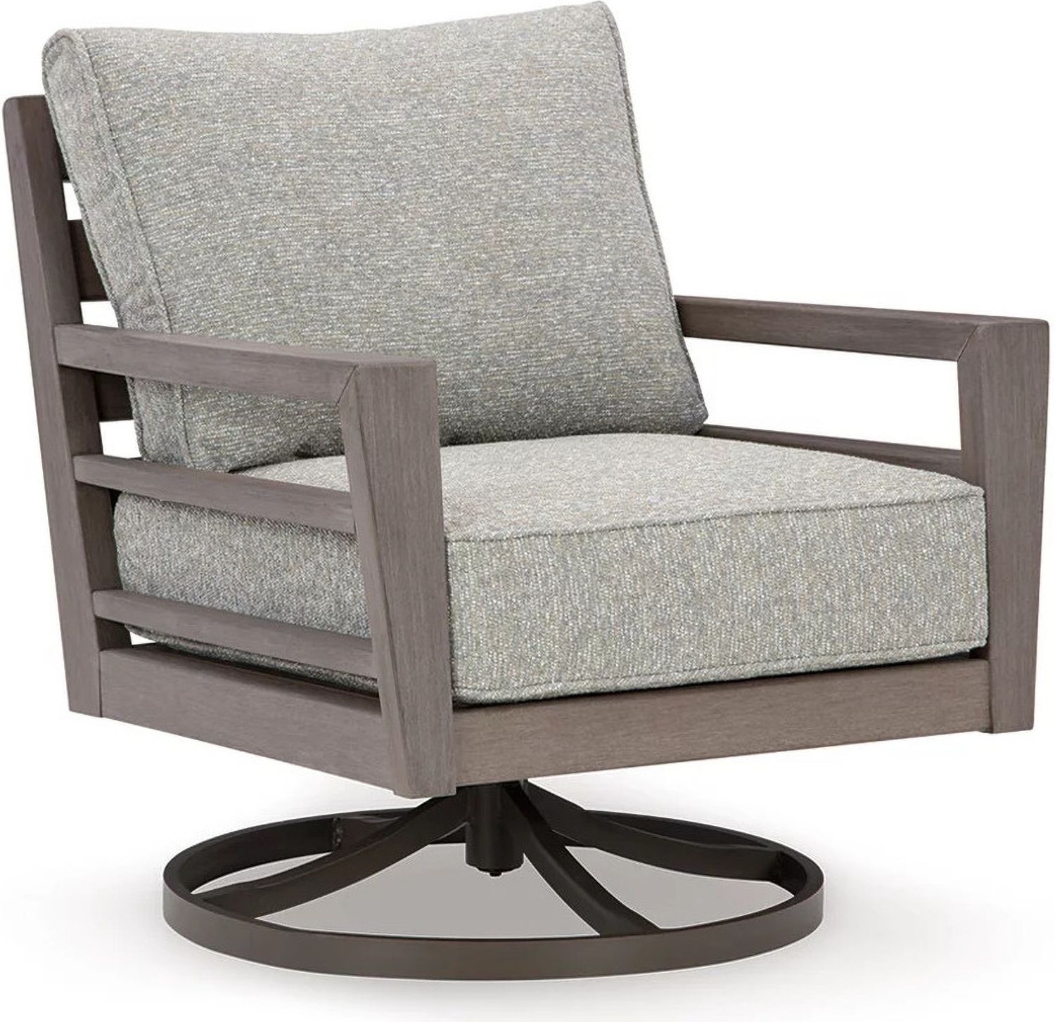Hillside Barn Gray/Brown Outdoor Swivel Lounge With Cushion P564821