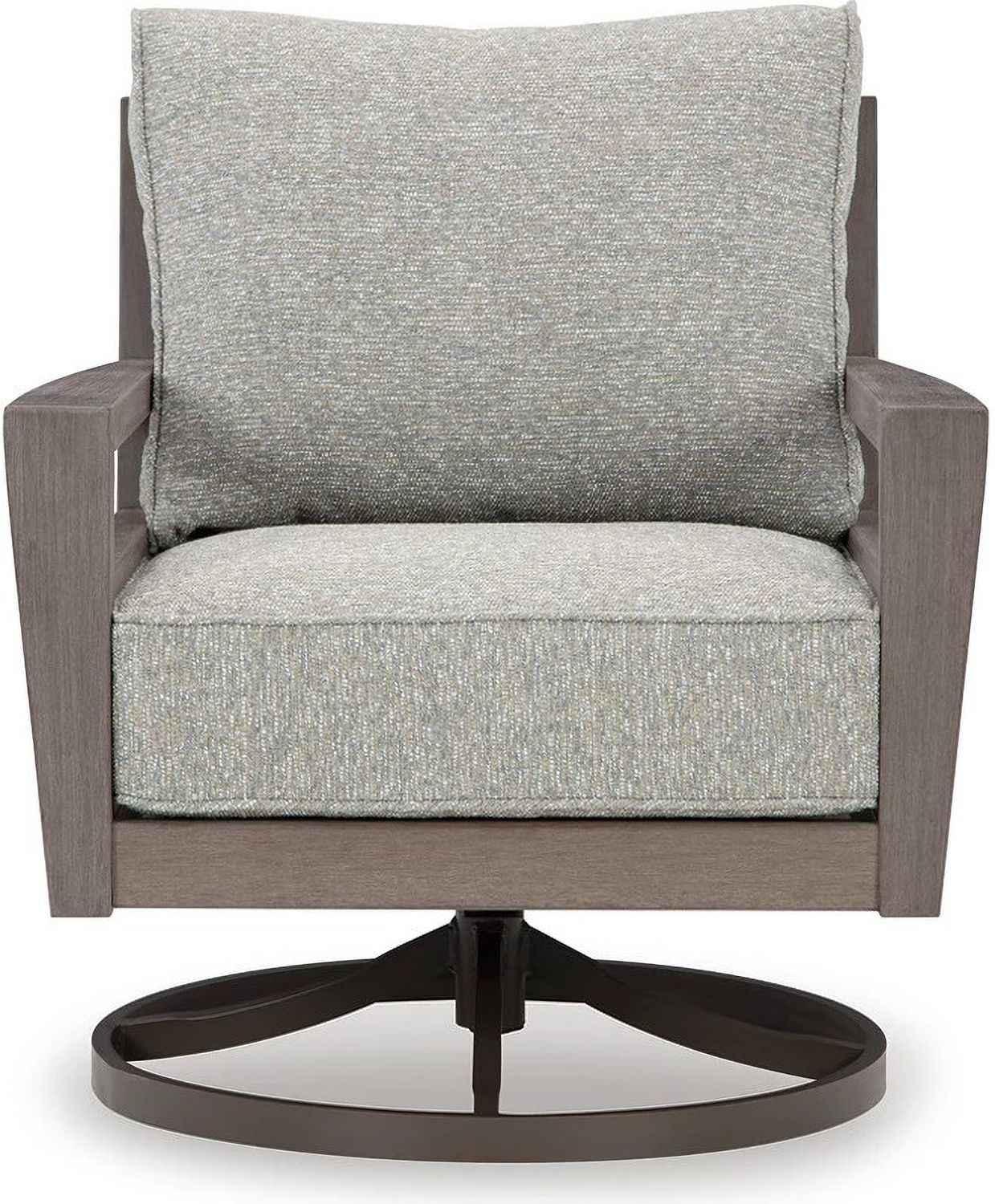 Hillside Barn Gray/Brown Outdoor Swivel Lounge With Cushion P564821