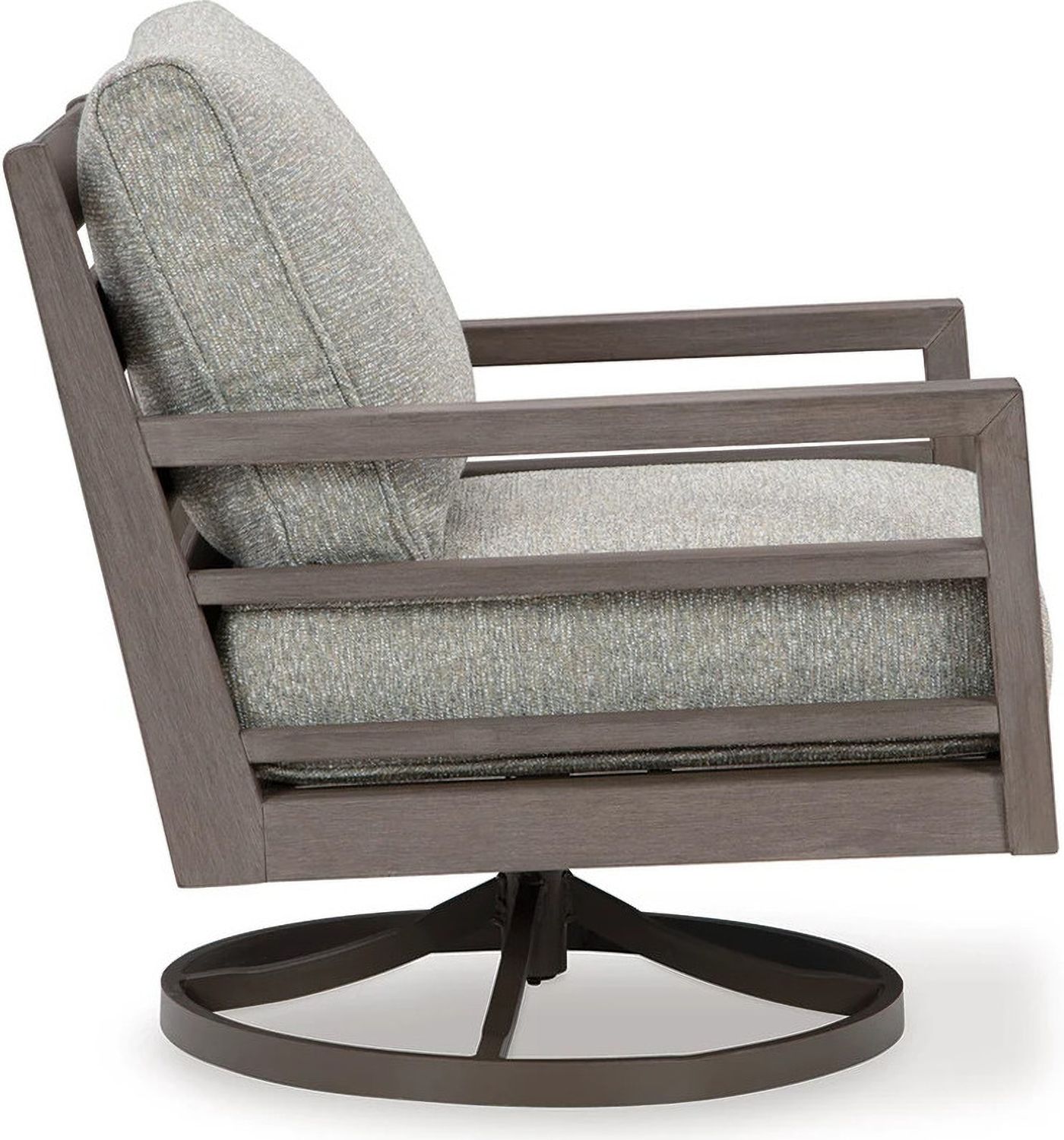 Hillside Barn Gray/Brown Outdoor Swivel Lounge With Cushion P564821