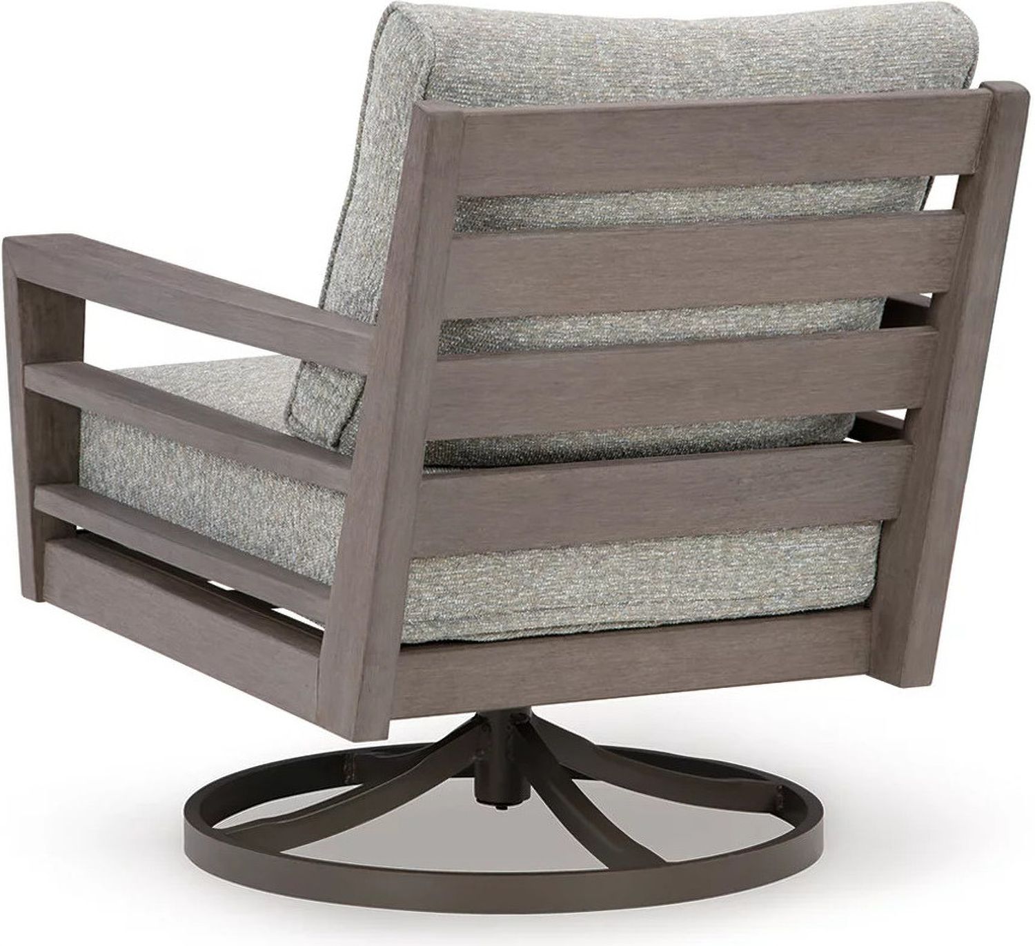 Hillside Barn Gray/Brown Outdoor Swivel Lounge With Cushion P564821