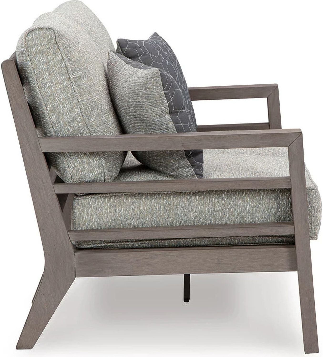 Hillside Barn Gray/Brown Outdoor Loveseat With Cushion P564835