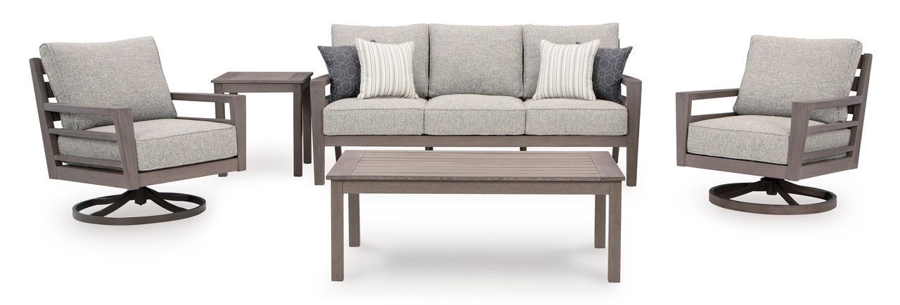 Hillside Barn Gray/Brown Outdoor Sofa With Cushion P564838
