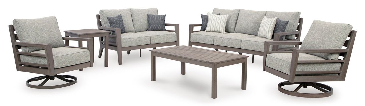 Hillside Barn Gray/Brown Outdoor Sofa With Cushion P564838
