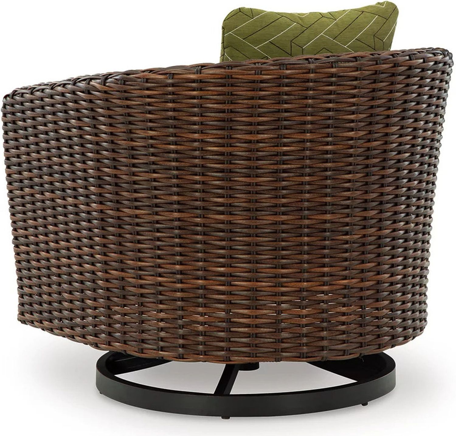 Horizon Hall Outdoor Swivel Lounge Chair with Cushion In Brown and Green P572821