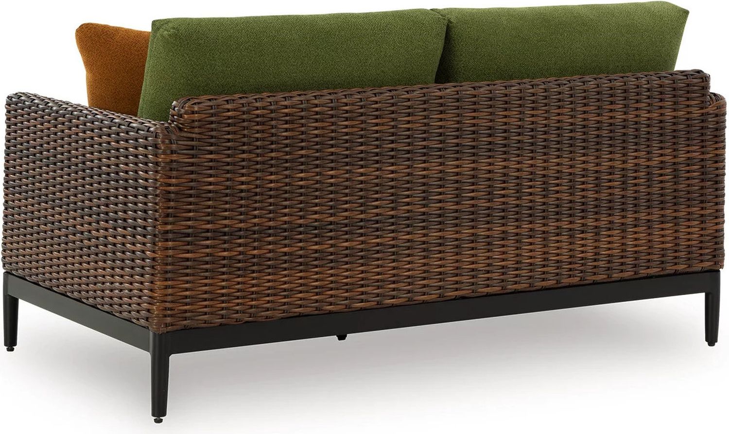 Horizon Hall Outdoor Loveseat with Cushion In Brown and Green P572835