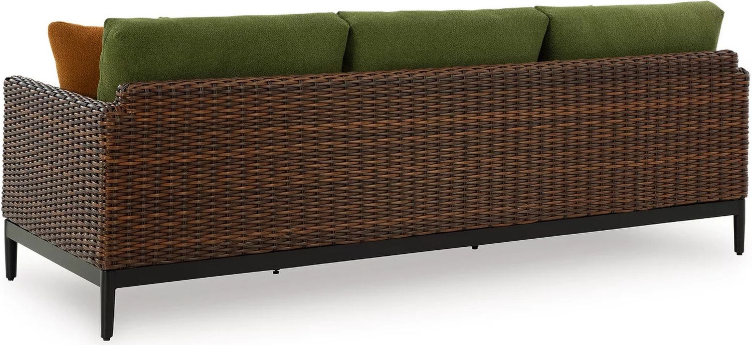 Horizon Hall Outdoor Sofa with Cushion In Brown and Green P572838