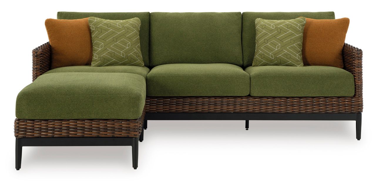 Horizon Hall Outdoor Sofa with Cushion In Brown and Green P572838